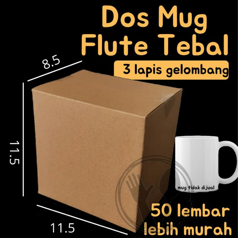 DUS MUG BOX MUG CORRUGATED FLUTE TEBAL DOS MUG KOTAK GELAS MUG