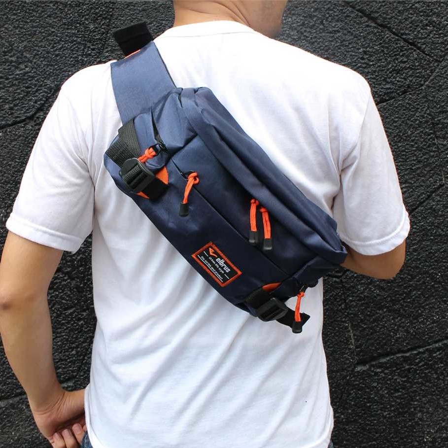 Tas Selempang Waistbag Pria Original Distro Terbaru Tas Slempang Kecil Pria Murah - Hitam Navy