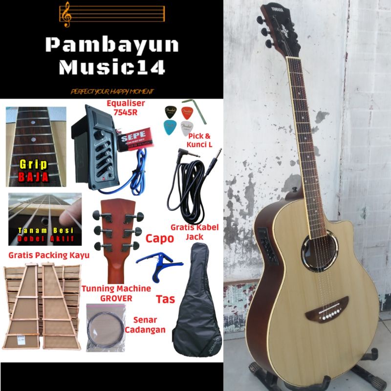 GITAR ELEKTRIK YAAMAHA APX 500i Custom GRATIS KABEL JACK &amp; PACKING KAYU