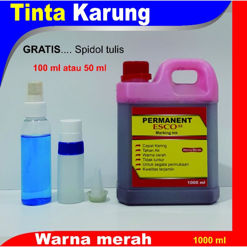 

Tinta karung esco / tinta spidol permanen merah 1 ltr