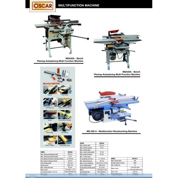 Multifunction Machine Auto Planing Oscar MQ422A - MQ443A / Bench Planning Oscar