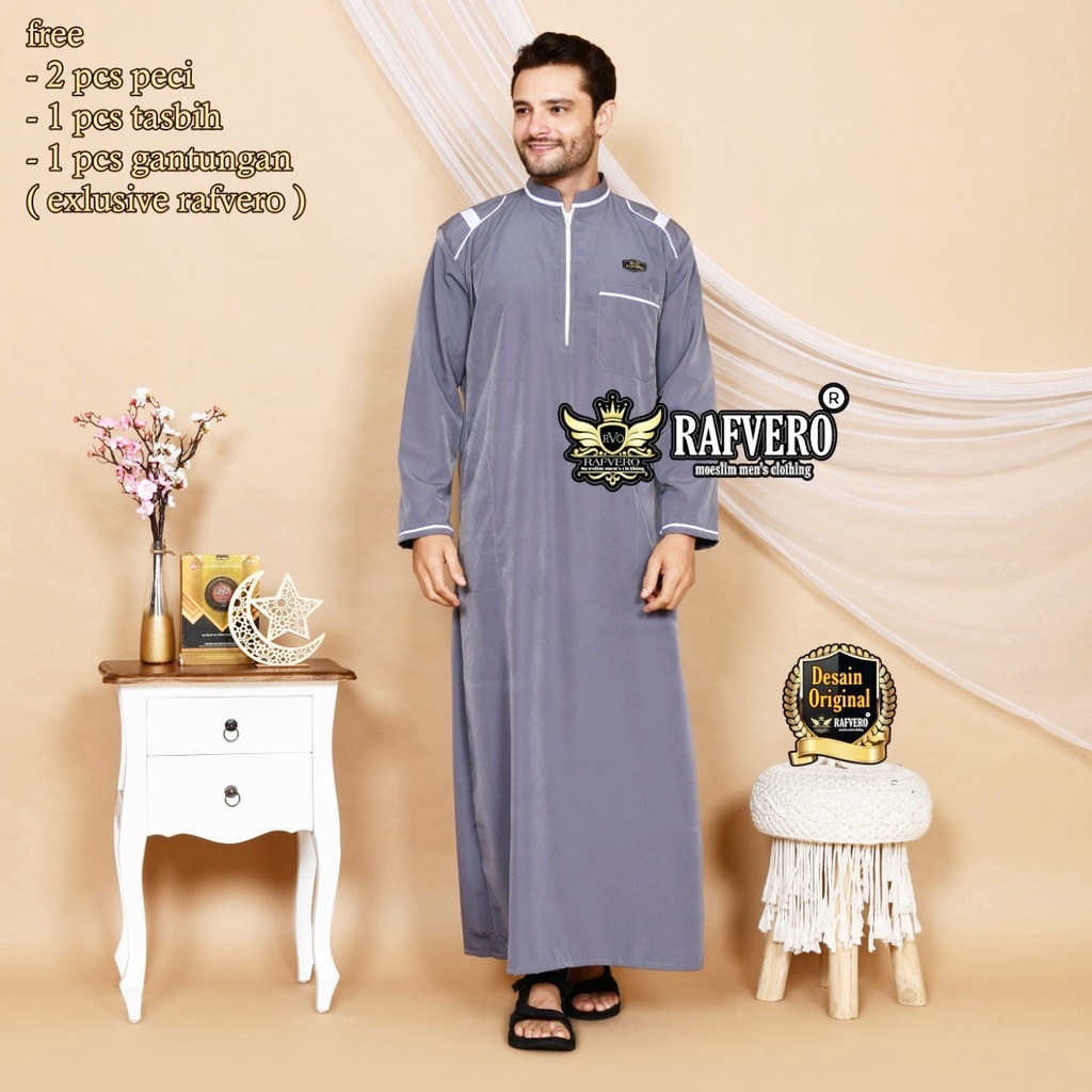 DSTORE - Gamis muslim pria dewasa - jubah motif list polos cowok - koko dewasa - jubah gamis koko kurta pria - FREE PECI DAN TASBIH