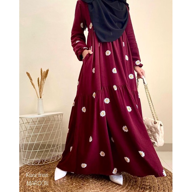 Kiara Dress Maroon By Latasha