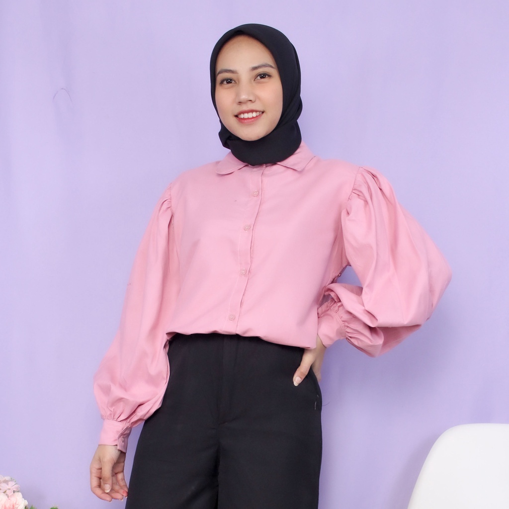 RX Fashion - Audry Rufi Basic Shirt Blouse / Blouse Mona / Kherila -BN-DUSTY