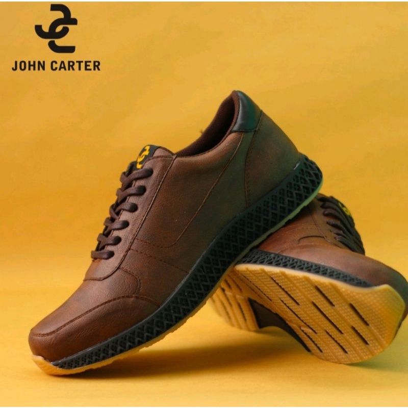 WOLF x CARTER BLACK Sepatu Kasual Sneakers Kulit Aslina Model Brogue ch1