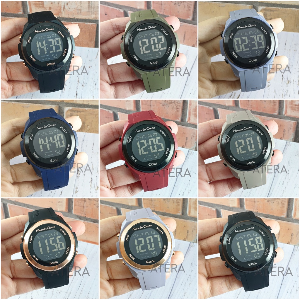 ALEXANDRE CHRISTIE AC 9342 PRIA ORIGINAL / JAM TANGAN ALEXANDER COWOK AC9342 MH KARET RUBBER DIGITAL