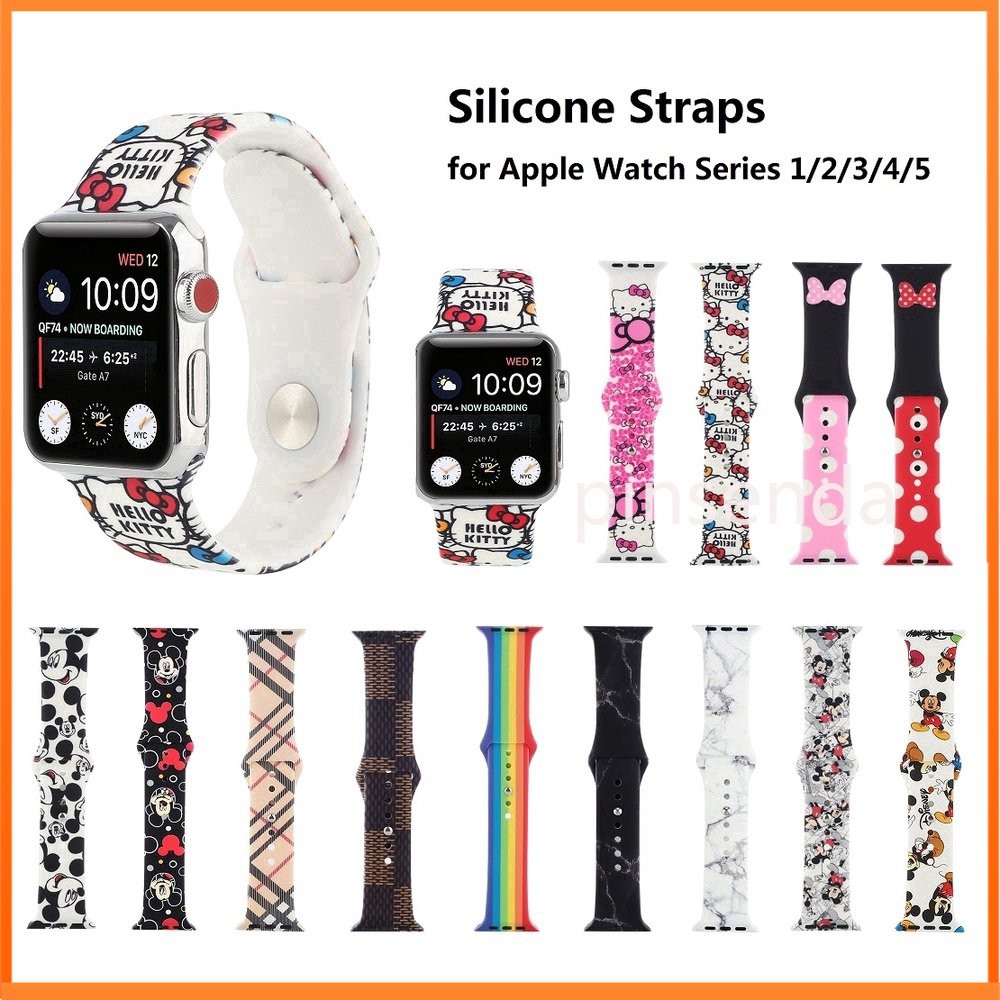 【Apple Watch Strap】Hello Kitty & Mickey & Minnie Soft Silicone Apple Watch Strap for iWatch Series 6