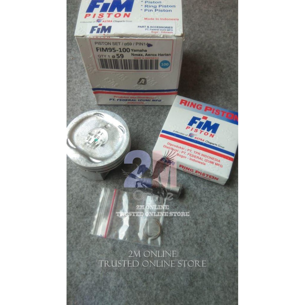 2m PISTON KIT NMAX AEROX HARIAN OS STD 58MM - 200 60MM PEN 15 FIM95 FIM