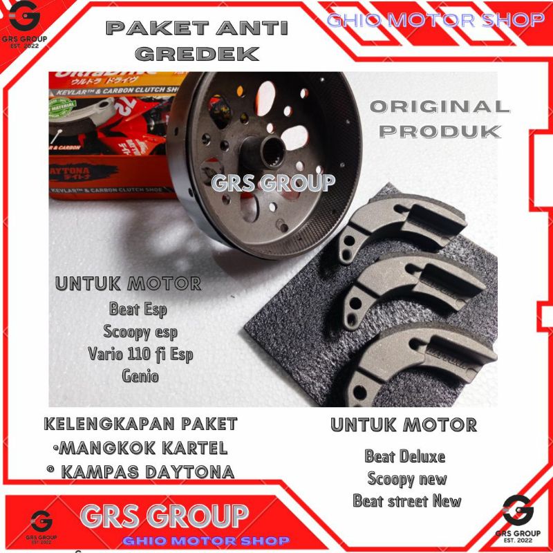 PAKET ANTI GREDEK BEAT FI ESP SCOOPY ESP GENIO BEAT DELUXE SCOOPY NEW/MANGKOK KARTEL ANTI GREDEG SCOOPY NEW STYLIST/BEAT STREET NEW/PAKET MANGKOK ANTI GREDEG GHIO MOTOR SHOP MANGKOK KARTEL BEAT NEW GENIO KAMPAS GANDA DAYTONA BEAT DEKUXE BEAT NEW