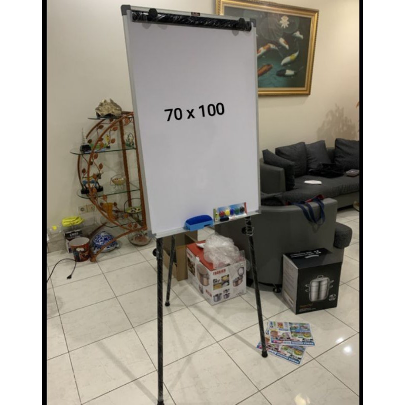 

flip chart 100 x 70 gratis Penghapus + spidol + Magnet