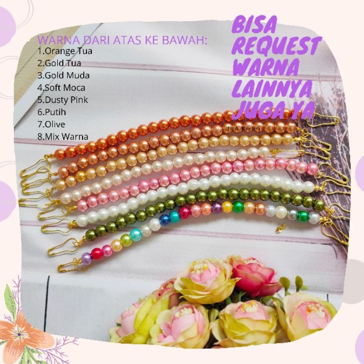 KONEKTOR MASKER PENGAIT MASKER HIJAB STRAP MASKER MUTIARA MIX WARNA CUSTOME