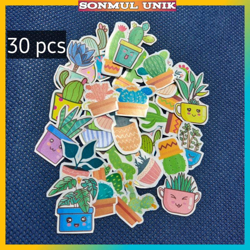 

STICKER AESTHETIC / STICKER VYNIL UNIK 30 KAKTUS / STICKER MURAH / STICKER LAPTOP