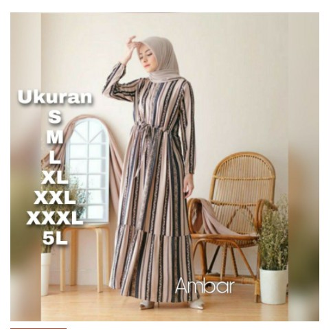 dress wanita JUMBO kotak burberry bahan katun yandet ld113 gs099 Ambar Dress Big Size