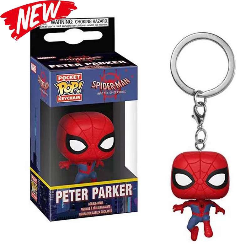 1pc Gantungan Kunci Funko POP Marvel Avengers 3 Spiderman Bahan PVC Untuk Koleksi / Hadiah