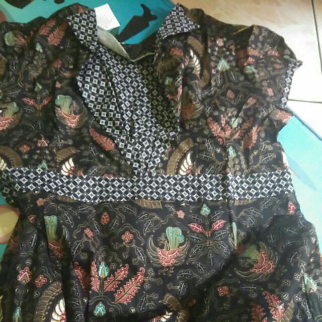 Baju Batik Wanita - Dress Batik Wanita 897 Ee Size Xl