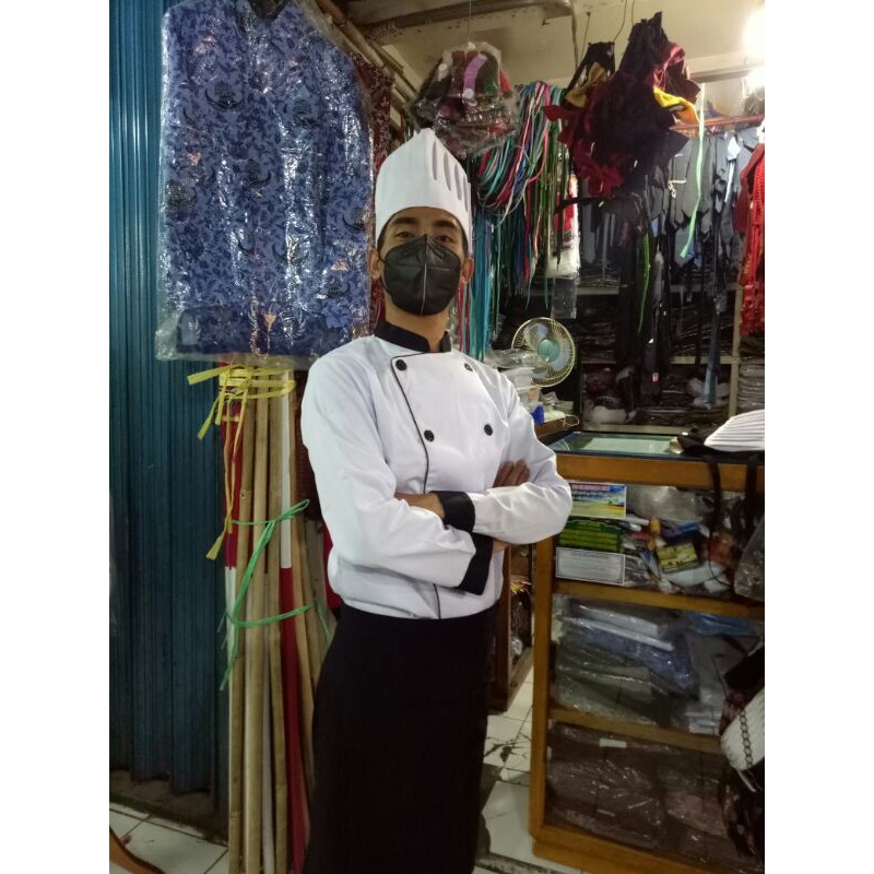 KEMEJA CHEF JUNA / KEMEJA KOKI / BAJU KOKI / BAJU CHEF / KEMEJA CHEFS / EFRON CHEF / TOPI CHEF