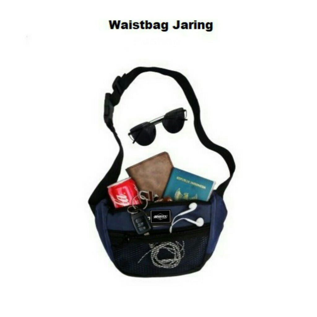 TERBARU !! Tas Waistbag Pria /Tas Selempang Advanture Jaring