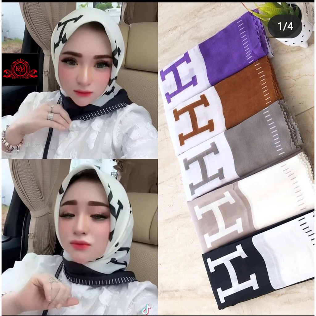 JILBAB SEGIEMPAT VOAL MOTIF H HS DORA LASABEL KEYZ HIJAB KH0016