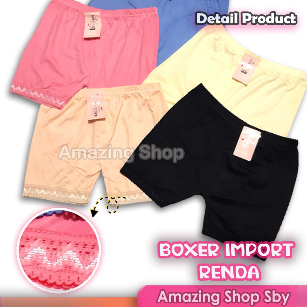 Boxer Wanita Remaja Vivian Renda Cantik | Celana Pendek Short Lace Import Murah AMAZING SHOP Surabaya