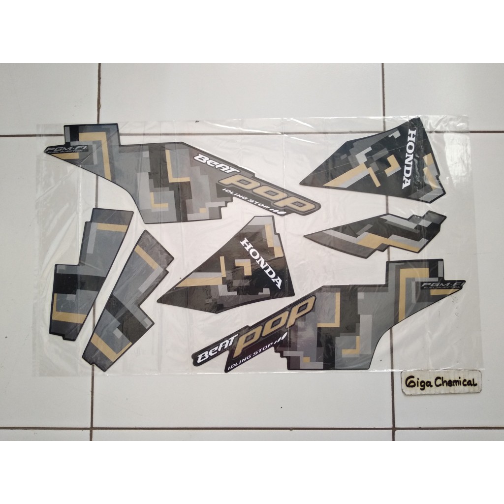 Striping Sticker Lis Honda Beat Pop Idling Stop 2017 2018 Hitam