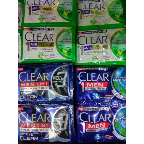 Clear shampoo sachet
