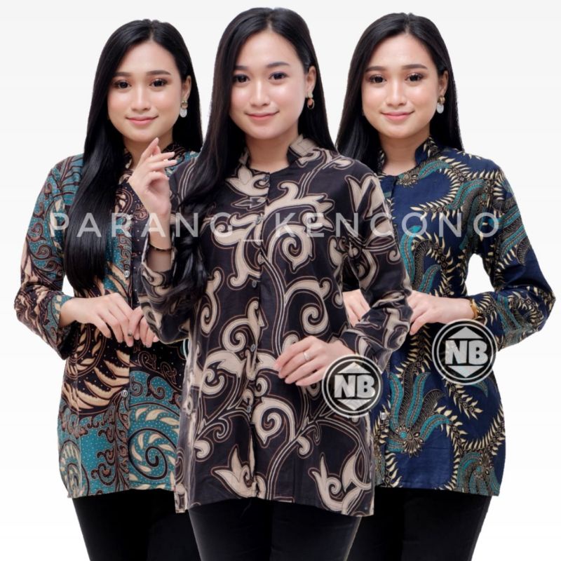 BAJU BATIK WANITA MODERN MONALISA GENES M,L,XL asli PEKALONGAN