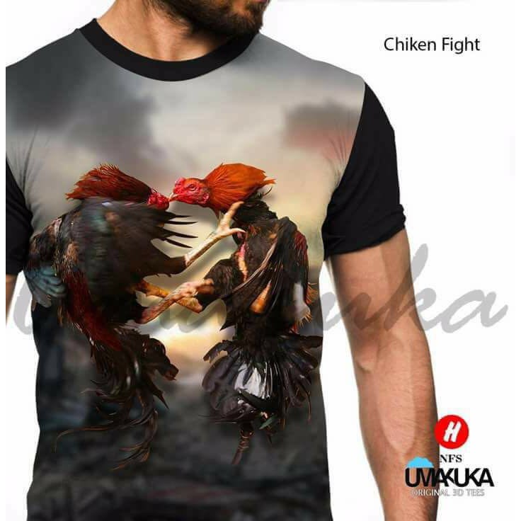 COD baju kaos3d model ayam jago ayamAdu tshirt chickenFight umakukaFullprinting original keren murah