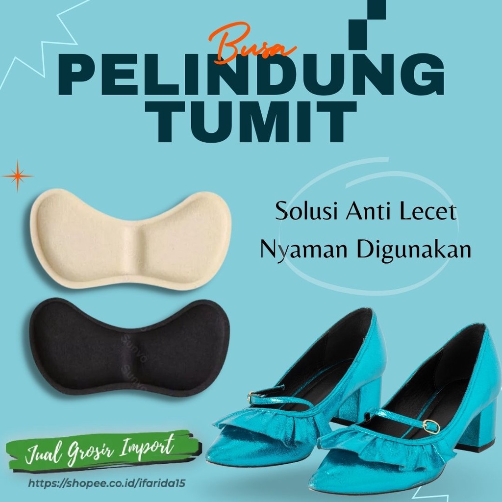 Soft Gel Cushion Heel High heel Insole Busa Pelindung Tumit Sepatu