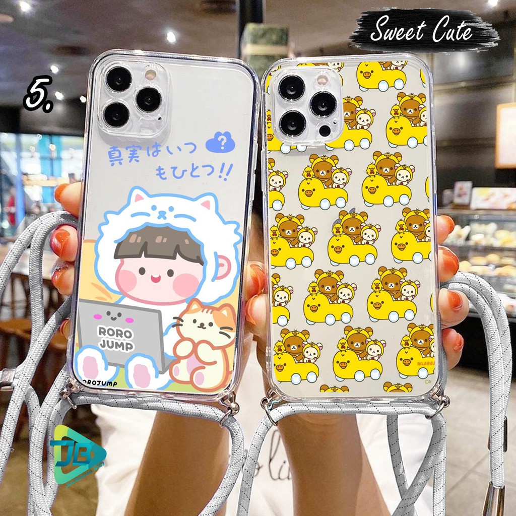 Softcase Slingcase Lanyard Bening SWEET CUTE Samsung J2 J4 J4+ J6 J6+ J7 A7 2018 Core Pro JB4125