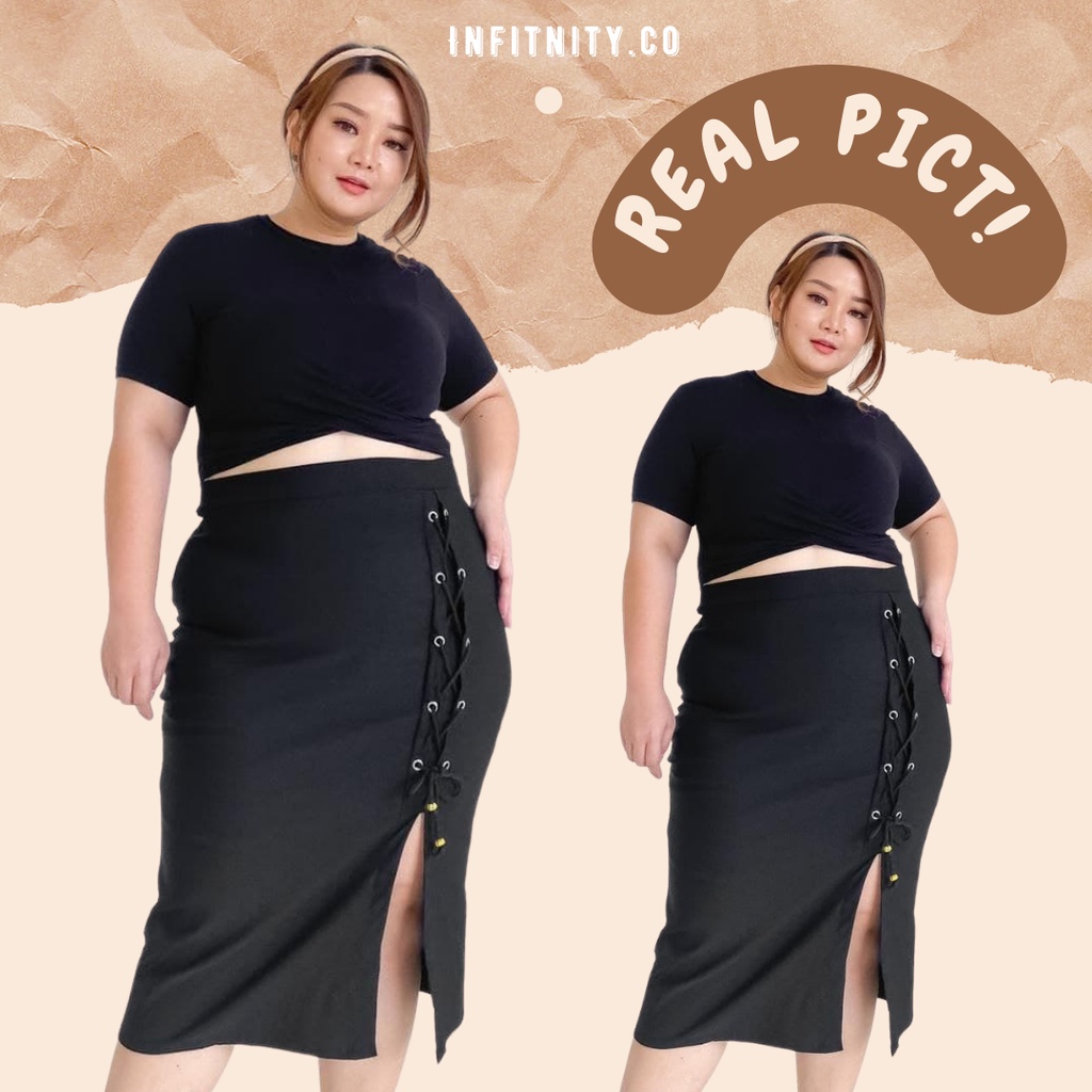 ROK SKIRT SPAN KOREA PANJANG 7/8 BIG SIZE PLUS SIZE JUMBO