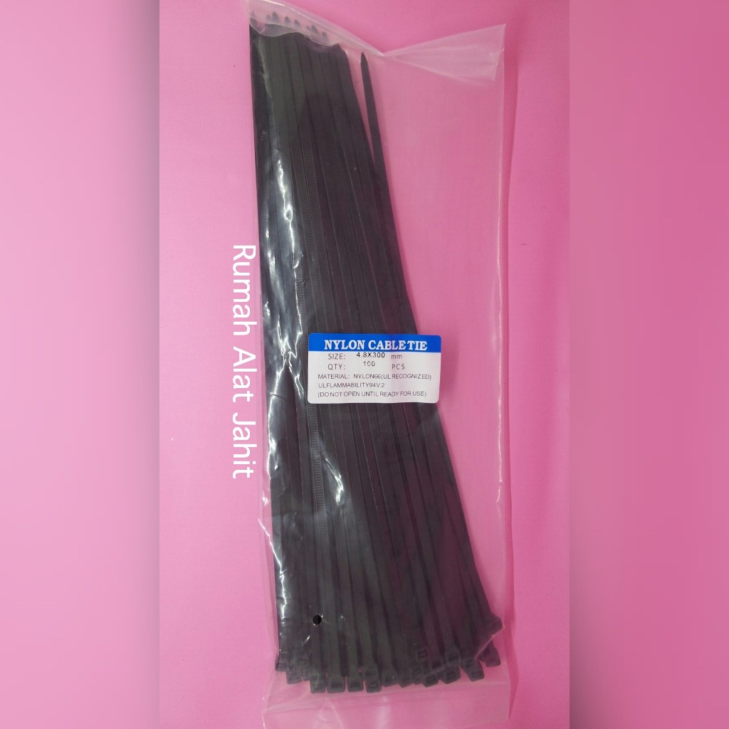 Nylon Kabel Tis / Cable tie / Pengikat Kabel Ukuran 4,8x300 mm