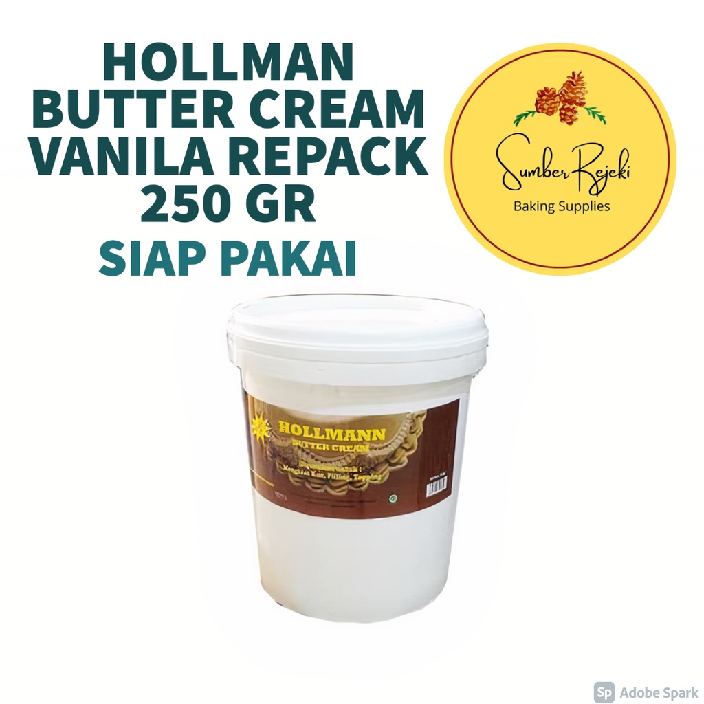 

Hollman Butter Cream / Hollmann Butter Cream Premium Siap Pakai Rasa Vanila PENGHIAS DAN ISIAN KUE 250 Gr / 250gr