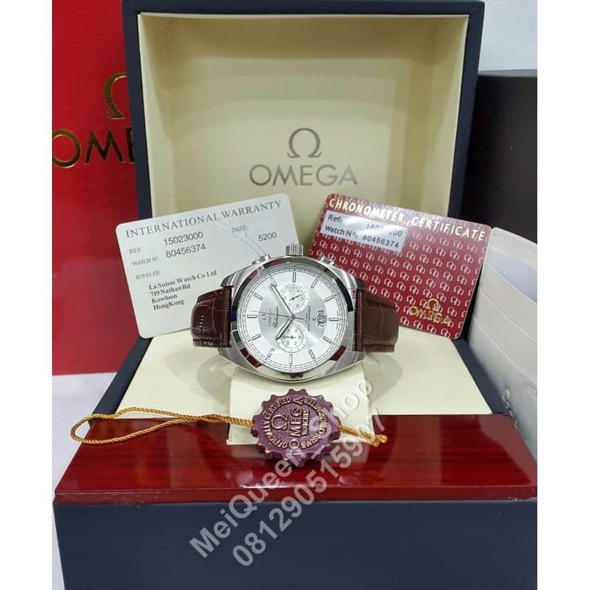 Jam Tangan Pria OMEGA Globemaster White Silver SUPER PREMIUM AAA