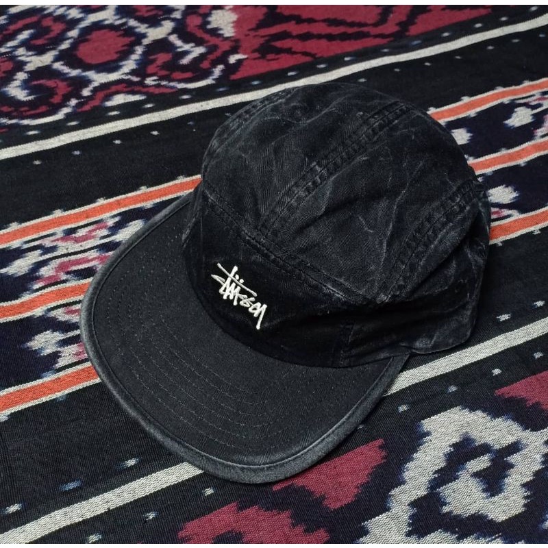Topi Stussy Script 5 Panel Hat