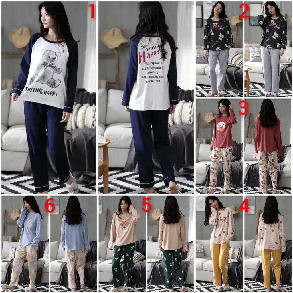 baju tidur PP wanita bahan kaos import premium new