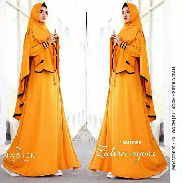 Zahra Syari Gamis Set Moscrepe Premium ori Nabtik