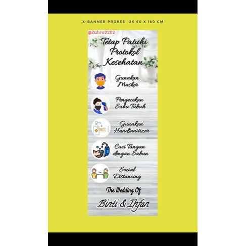 Banner Protokol Kesehatan/ Banner Prokes Wedding/ Cetak Banner