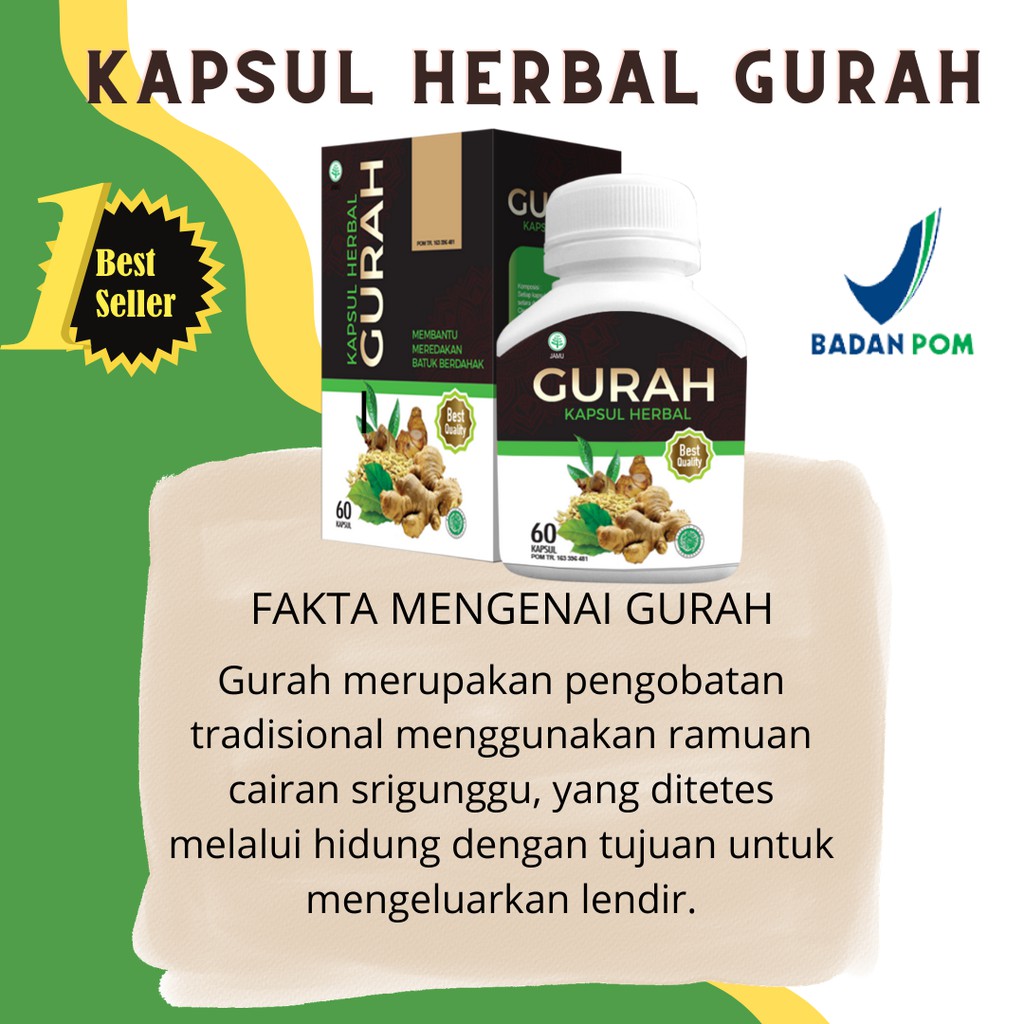 Kapsul Obat Herbal Gurah Mengatasi  Gangguan Pernapasan, Batuk Berdahak , Tidur Mendengkur / Ngorok-4