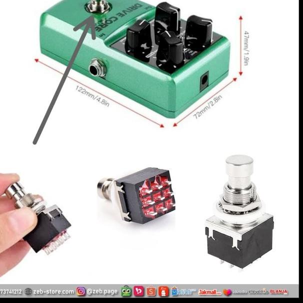 ➦ Switch Pedal Effects Foot Push 3PDT 9Pin Black ◄