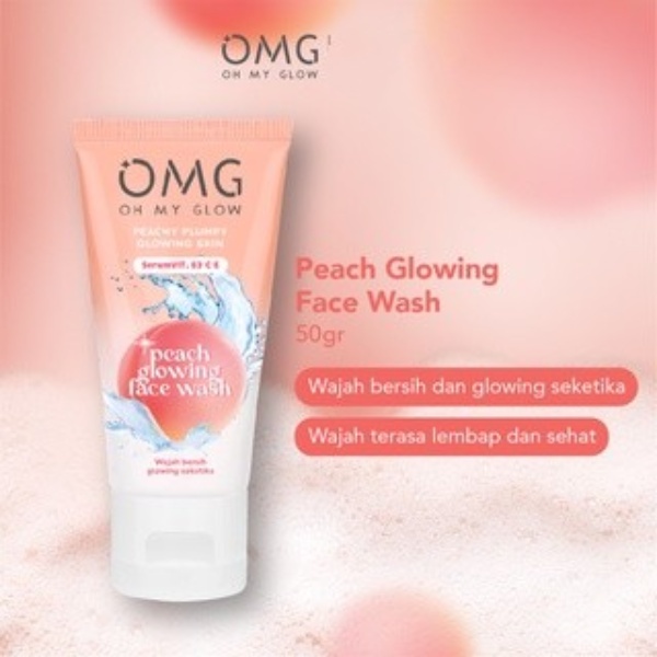 OMG Peach Glowing Series Peachy Plumpy Glowing Skin Cream Face Wash Toner Krim Wajah Sabun Cuci Muka BPOM  (KIM)