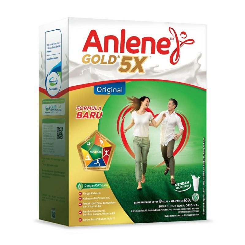 Jual Anlene Gold Susu Bubuk Tinggi Kalsium rasa Original 650 gr