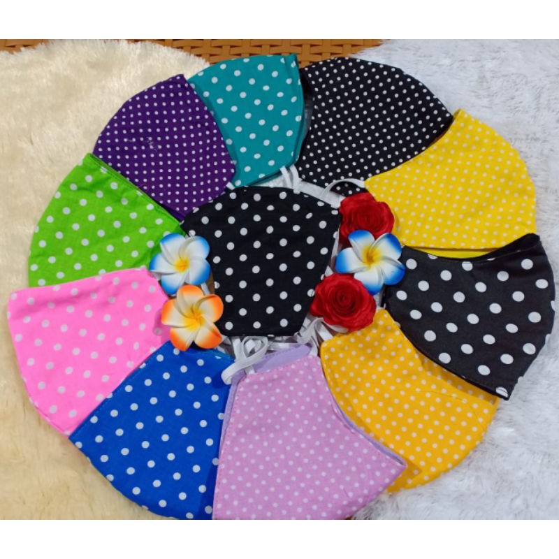 Masker Polkadot Colorful 3 Ply