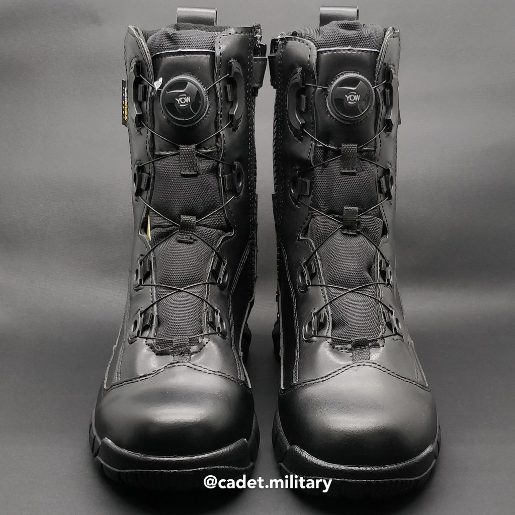 Sepatu Combat Tactical Boots PDL Blackwater Putar (Full Leather Edition) 9 Inci - HITAM