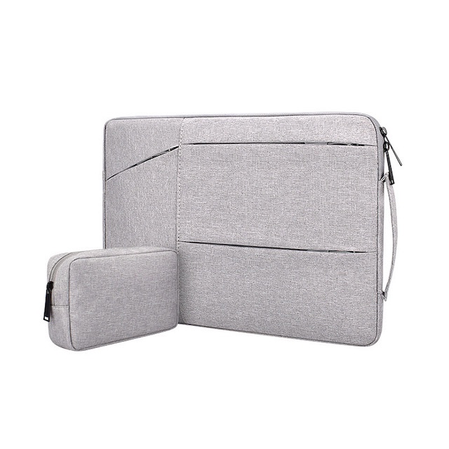 Tas Laptop Macbook Softcase Jinjing Pocket Nylon Waterproof Size 13 - 14 inch