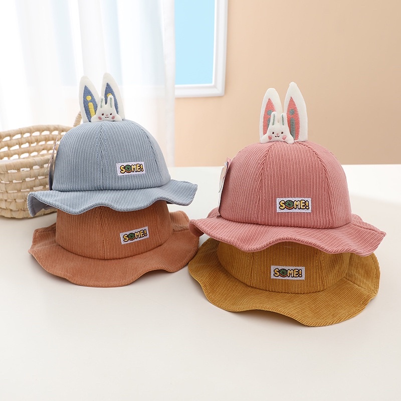 Topi Bucket Anak Bayi Perempuan Import Model RabbitSome / aneo