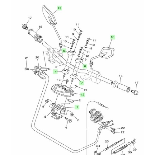 BREKET, COVER STANG, DUDUKAN STANG, SPION X-RIDE ASLI YAMAHA
