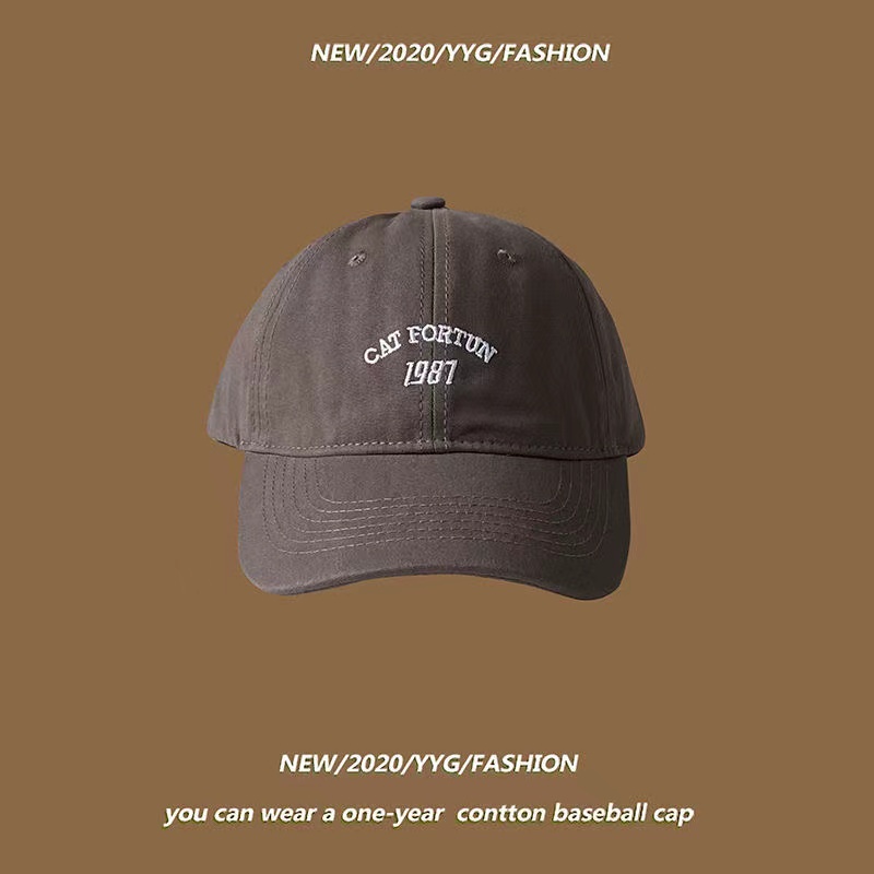 Topi baseball Motif Bordir Kucing fortun 1987 Gaya Korea vintage Untuk Pria Dan Wanita