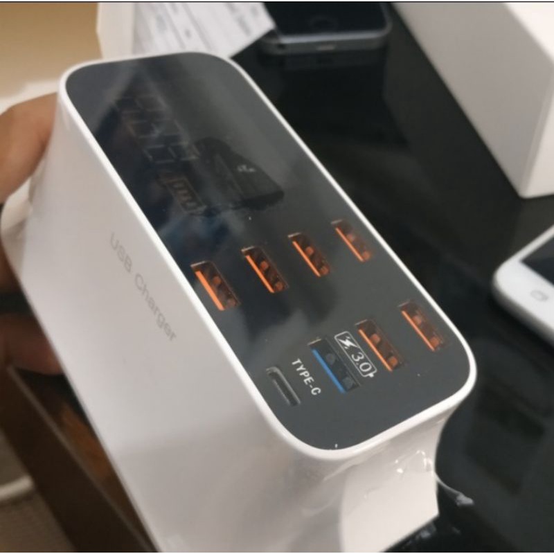 usb charger 8 port fast charging smart led display cas usb isi 8 lubang travel charger 3.0 universal