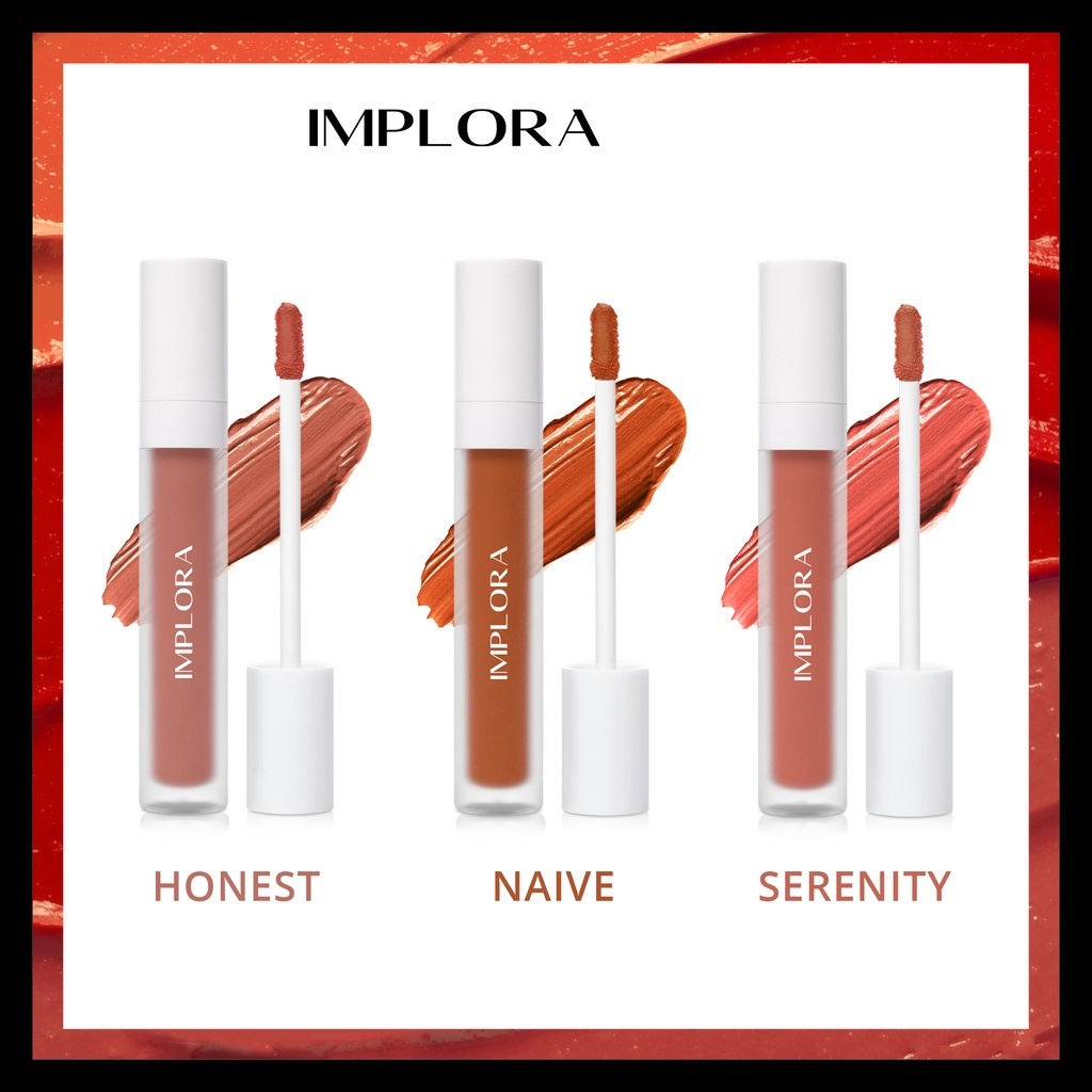 DOMMO - D8088 IMPLORA LIP VELVET WITH VITAMIN E &amp; OMEGA 3 6 9 SHADE PELEMBAB CREAM TINT