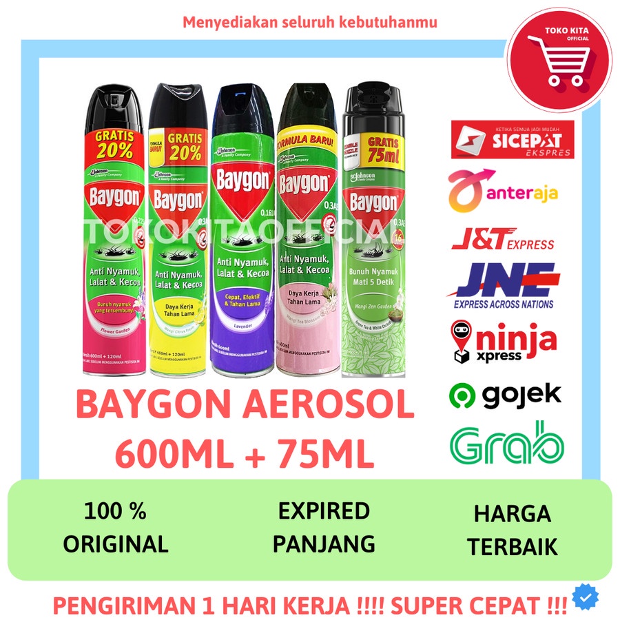 BAYGON AEROSOL 600 ML OBAT NYAMUK SERANGGA BAYGON BUKAN HIT AEROSOL
